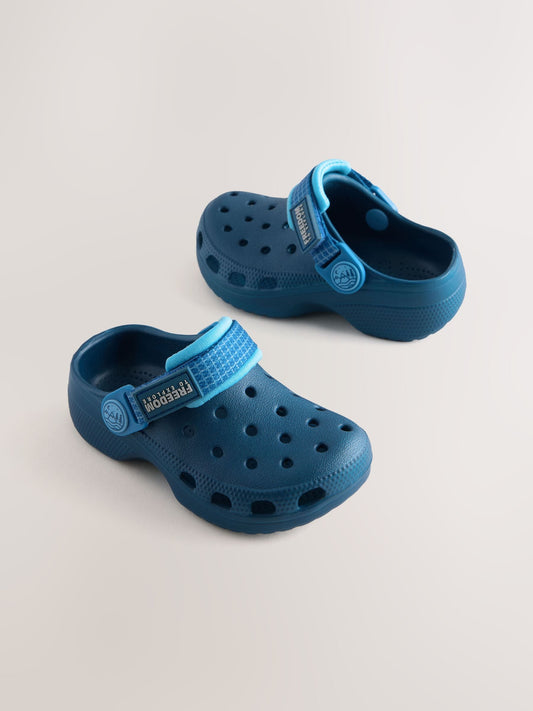 Navy Blue Tape Strap Clogs image 1