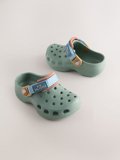 Sage Green Tape Strap Clogs image 1