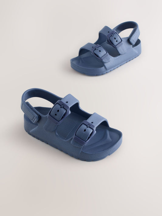 Navy Double Buckle Ankle Strap EVA Sandals image 1