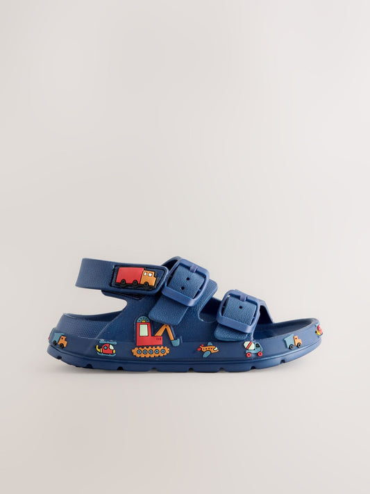 Navy Transport Double Buckle Ankle Strap EVA Sandals image 2