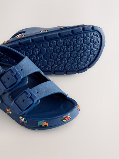 Navy Transport Double Buckle Ankle Strap EVA Sandals image 3