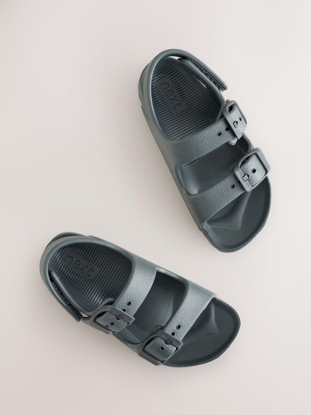 Charcoal Grey Double Buckle Ankle Strap EVA Sandals image 3