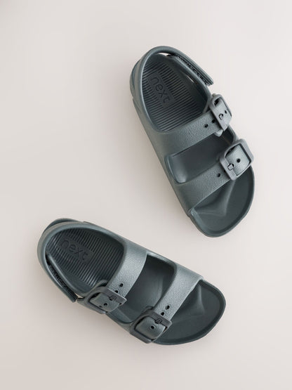 Charcoal Grey Double Buckle Ankle Strap EVA Sandals image 3