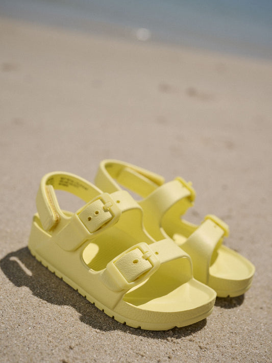 Yellow Double Buckle Ankle Strap EVA Sandals image 1