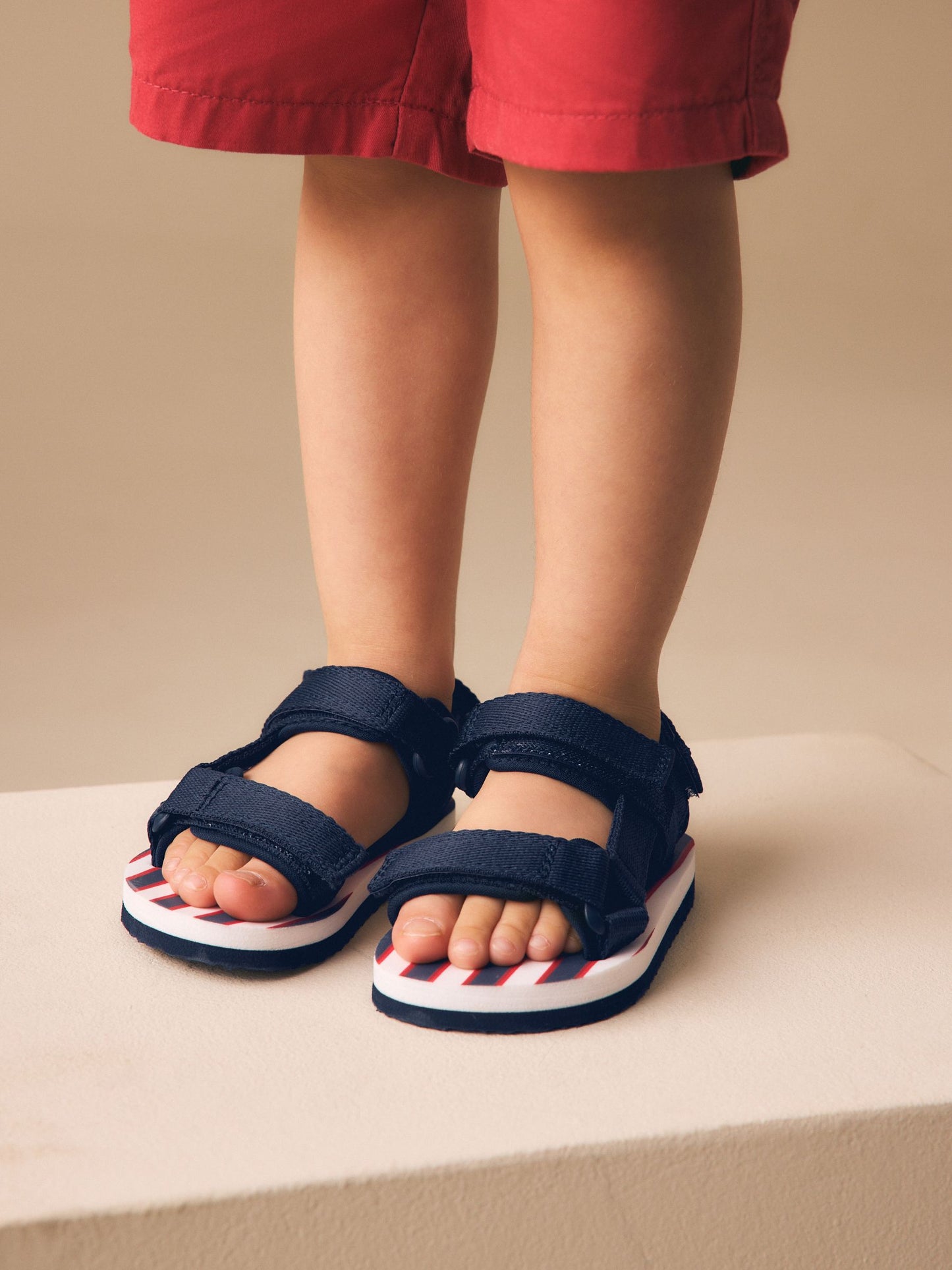 Navy Standard Fit (F) Touch Fastening Trekker Walking Sandals image 1