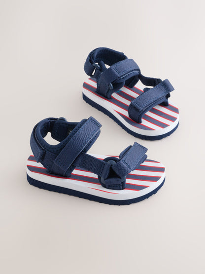 Navy Standard Fit (F) Touch Fastening Trekker Walking Sandals image 3