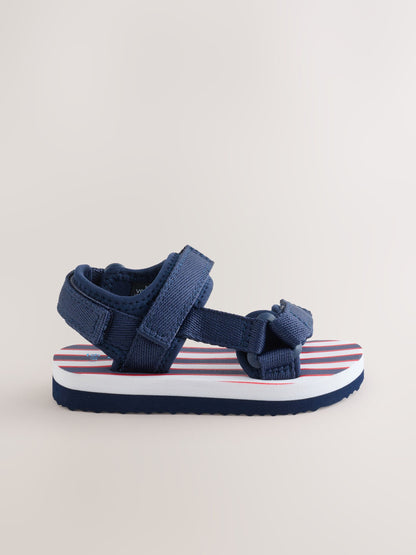 Navy Standard Fit (F) Touch Fastening Trekker Walking Sandals image 4