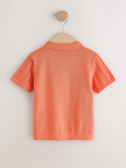 Dsiney Kidz - Coral Pink Cable Knit Polo Shirt (3mths-7yrs) image 6