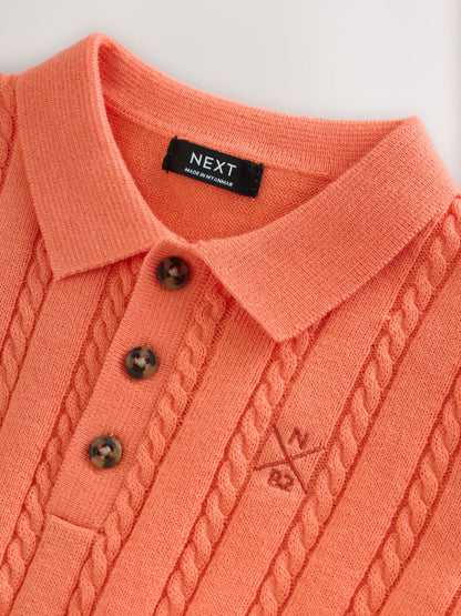 Dsiney Kidz - Coral Pink Cable Knit Polo Shirt (3mths-7yrs) image 7