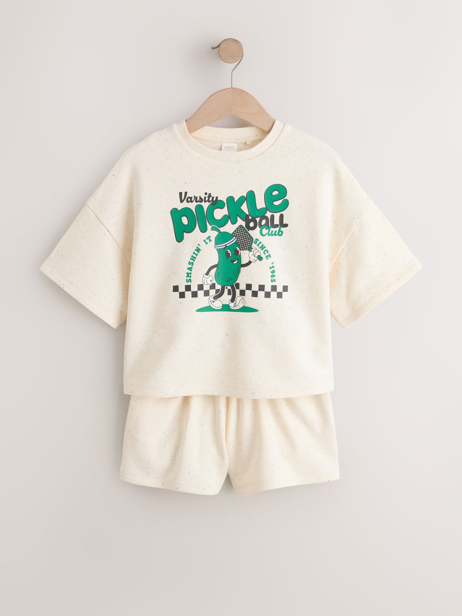 Dsiney Kidz - Cream Pickleball Heavyweight T-Shirt and Shorts Set (3-16yrs) image 5