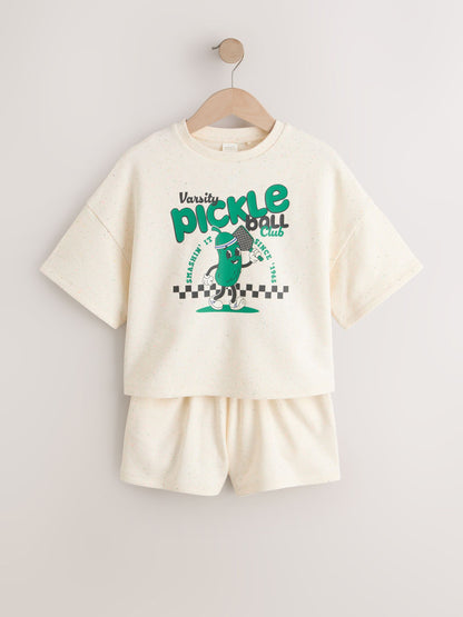 Dsiney Kidz - Cream Pickleball Heavyweight T-Shirt and Shorts Set (3-16yrs) image 5
