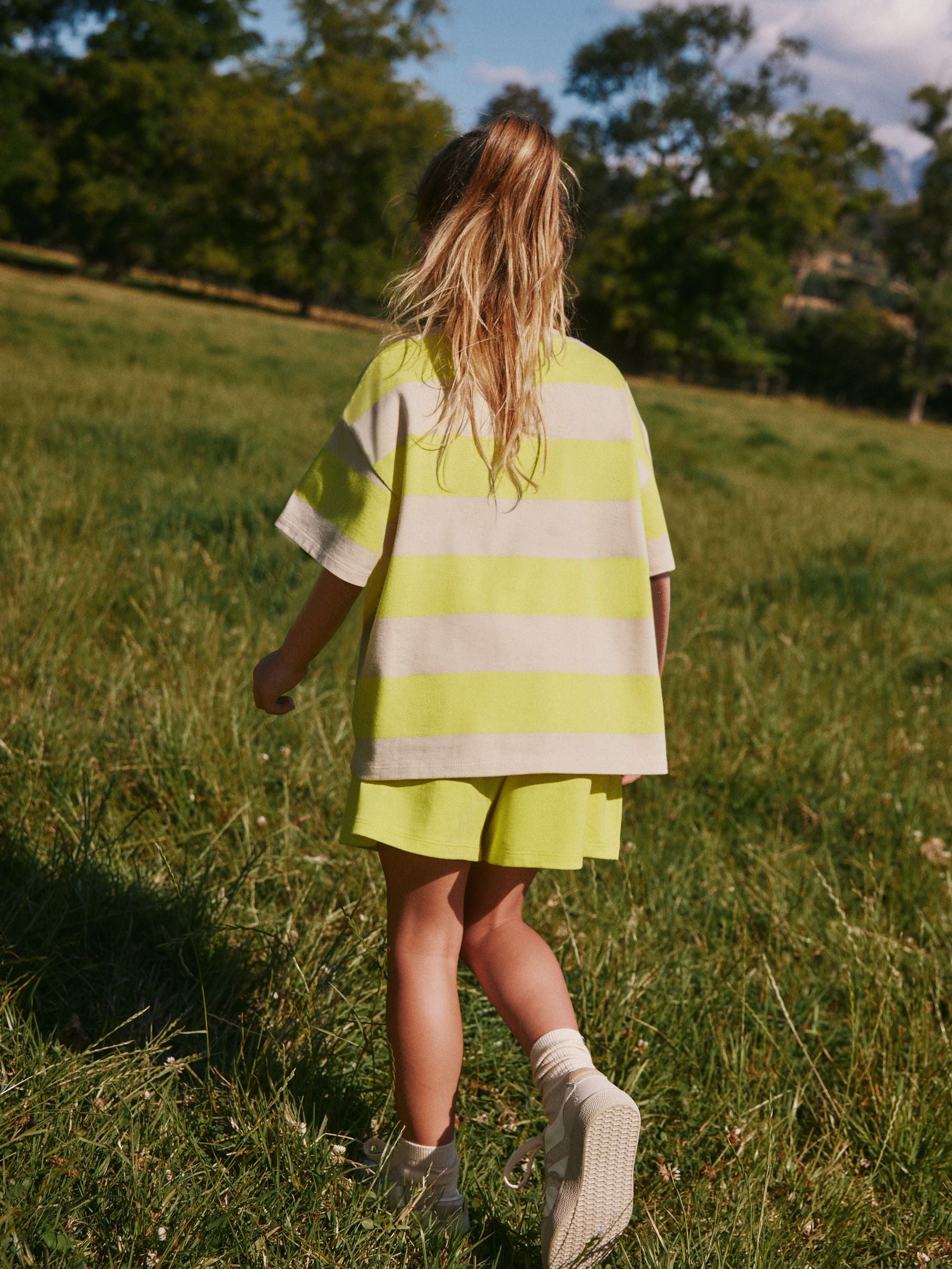 Dsiney Kidz - Yellow Stripe Tomato Heavyweight T-Shirt and Shorts Set (3-16yrs) image 3