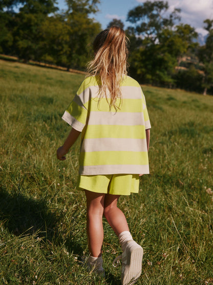 Dsiney Kidz - Yellow Stripe Tomato Heavyweight T-Shirt and Shorts Set (3-16yrs) image 3