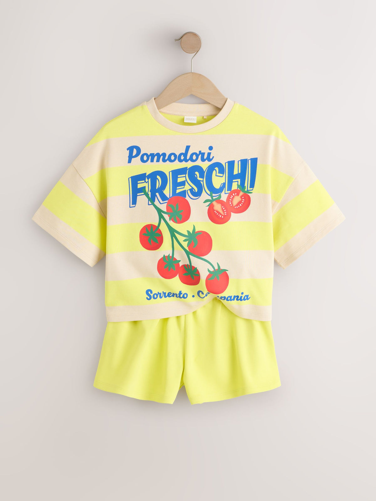Dsiney Kidz - Yellow Stripe Tomato Heavyweight T-Shirt and Shorts Set (3-16yrs) image 4