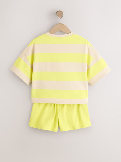 Dsiney Kidz - Yellow Stripe Tomato Heavyweight T-Shirt and Shorts Set (3-16yrs) image 5