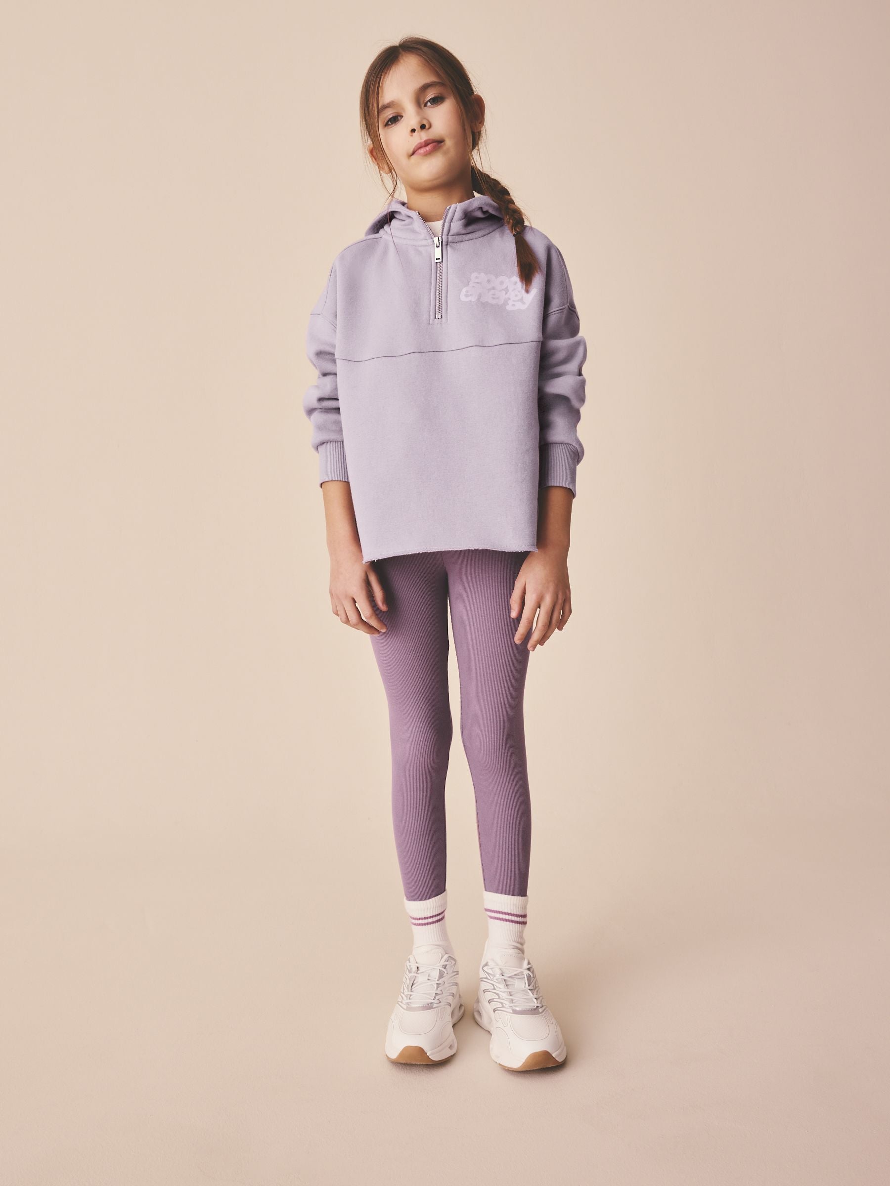 Dsiney Kidz - Dusky Purple Slogan Hoodie And Leggings Set (3-16yrs) image 2