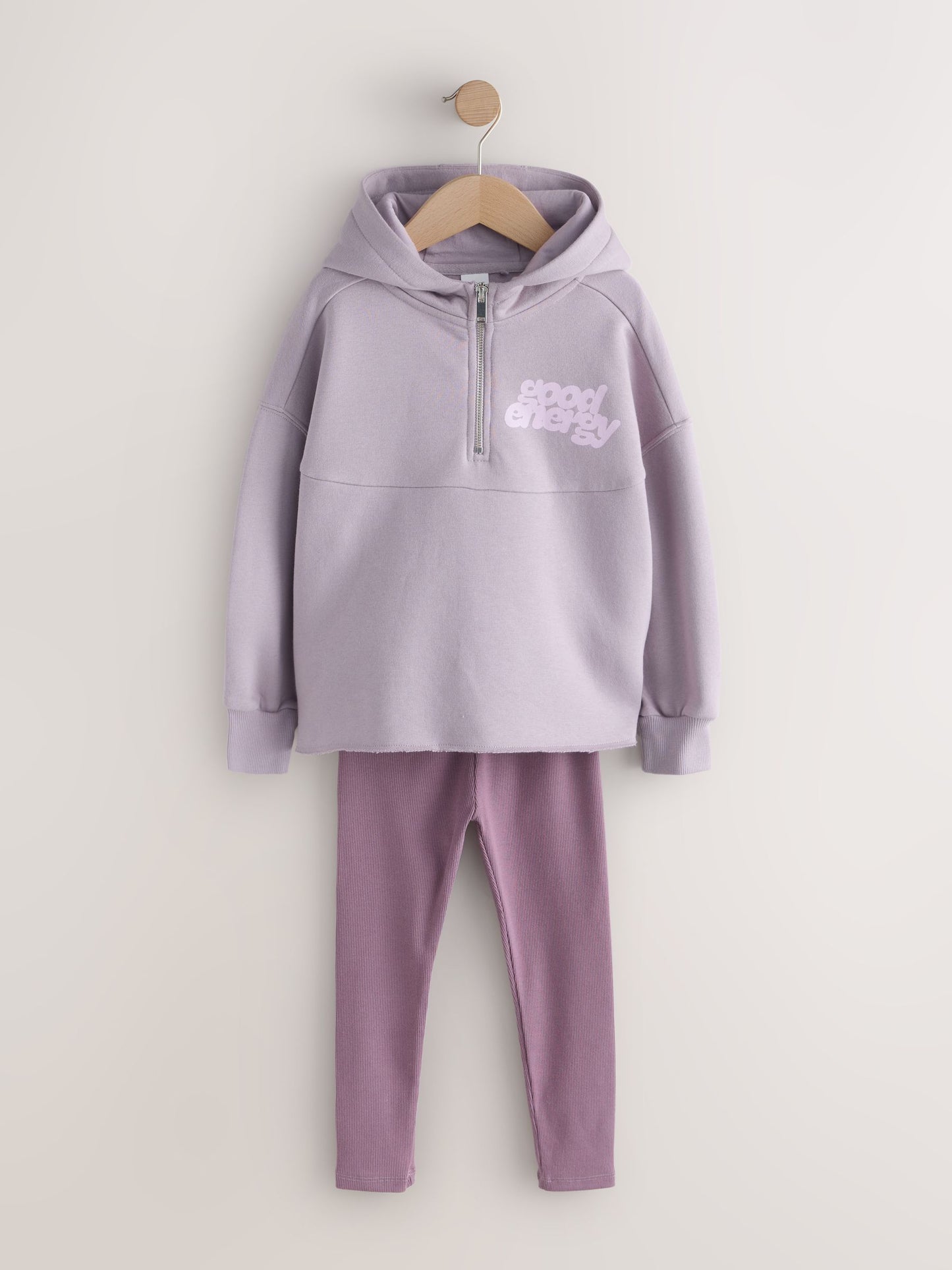 Dsiney Kidz - Dusky Purple Slogan Hoodie And Leggings Set (3-16yrs) image 6