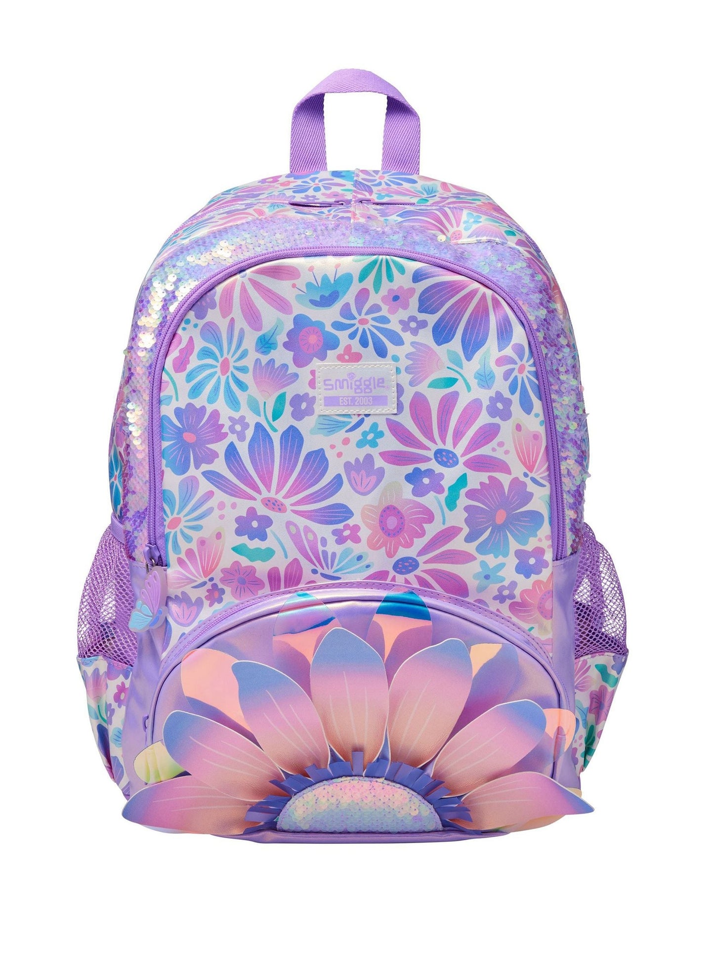 Smiggle Purple Bloom Classic Backpack image 1