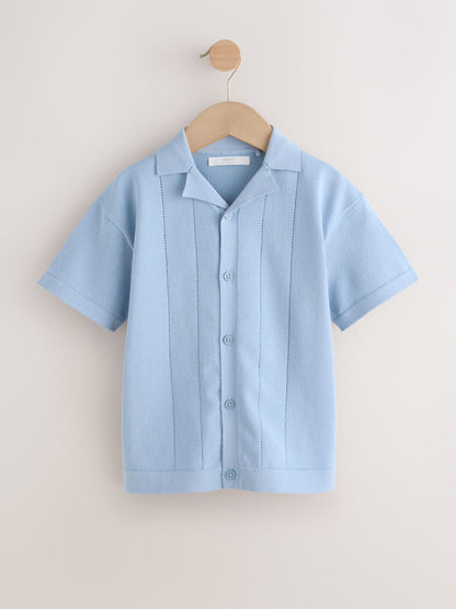 Dsiney Kidz - Blue Knitted Revere Collar Polo Shirt (3-16yrs) image 1