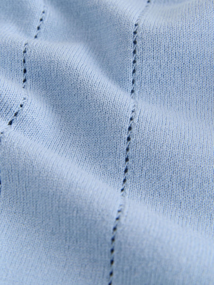 Dsiney Kidz - Blue Knitted Revere Collar Polo Shirt (3-16yrs) image 3
