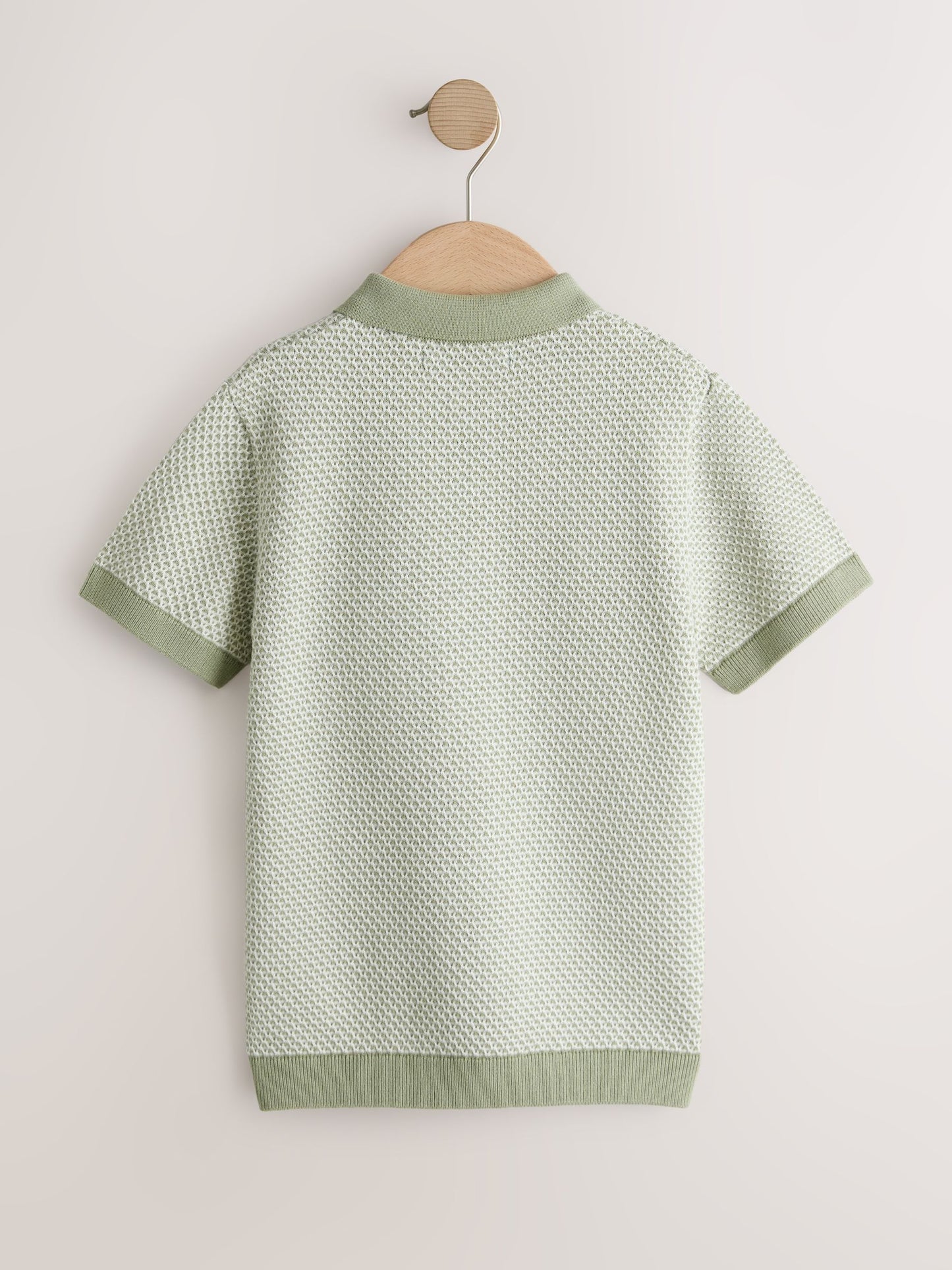 Dsiney Kidz - Green Textured Popper Neck Knitted Polo Shirt (3-16yrs) image 2
