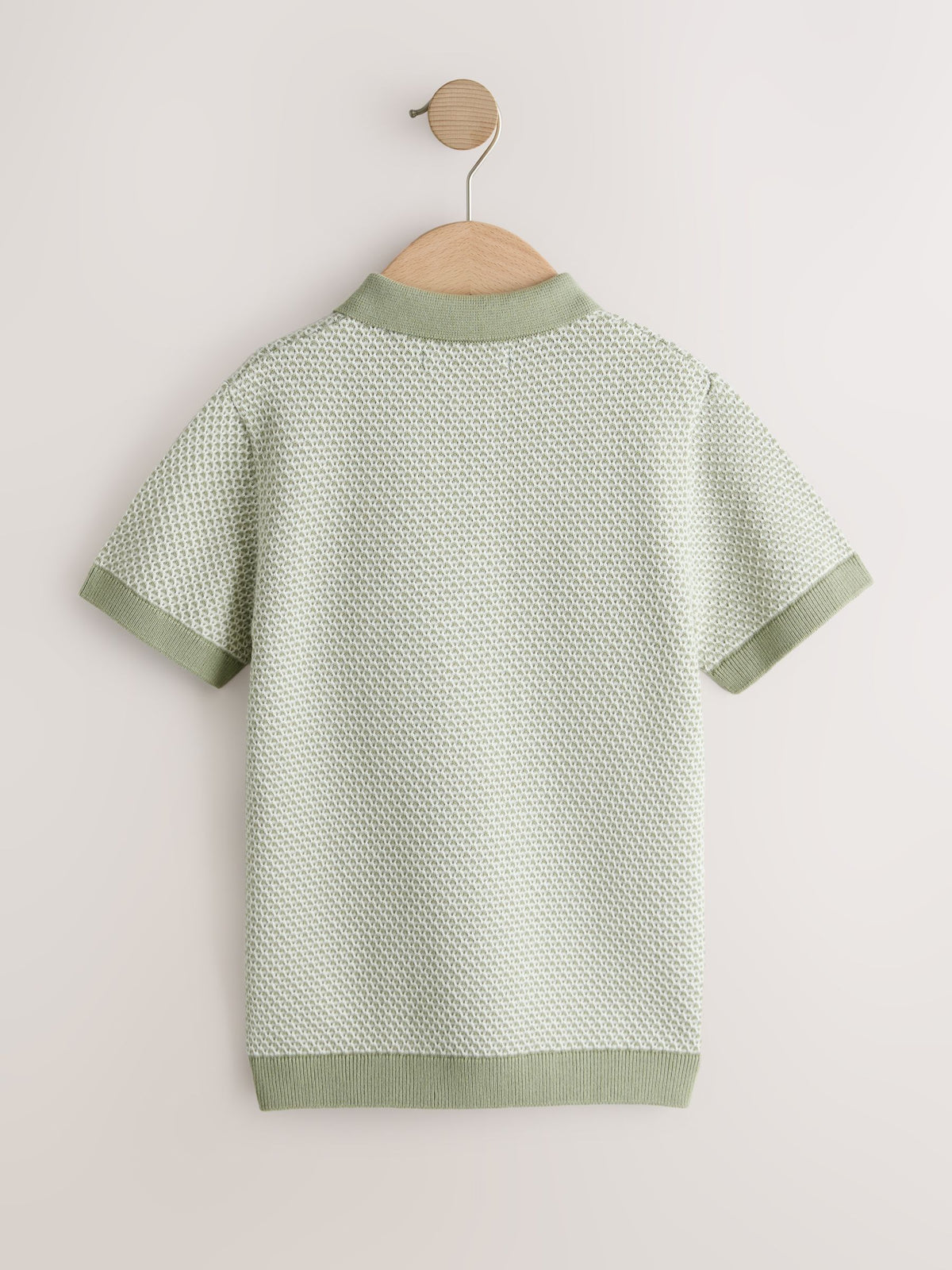 Dsiney Kidz - Green Textured Popper Neck Knitted Polo Shirt (3-16yrs) image 2