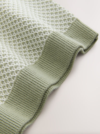 Dsiney Kidz - Green Textured Popper Neck Knitted Polo Shirt (3-16yrs) image 4