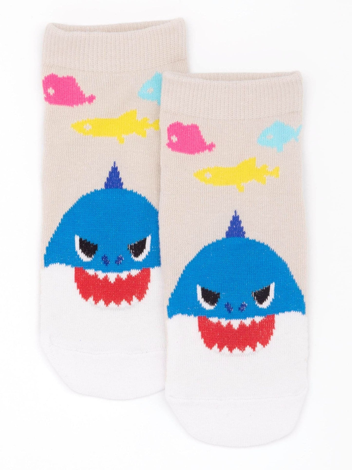 Vanilla Underground White Baby Shark Kids Multicoloured Multi-Character Calf Socks Set of 5 image 3