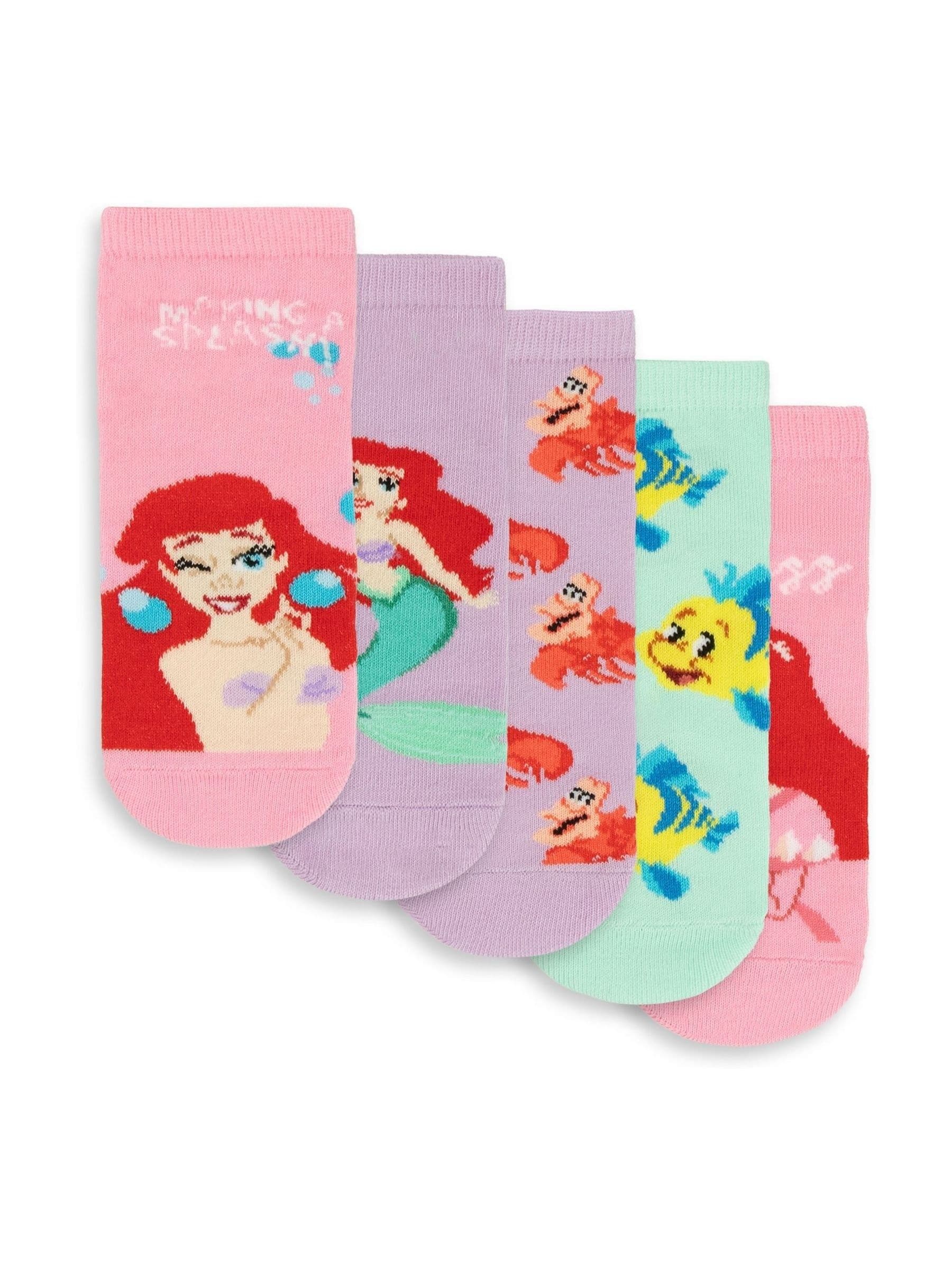 Vanilla Underground Pink Little Mermaid Calf Socks Set of 5 image 2