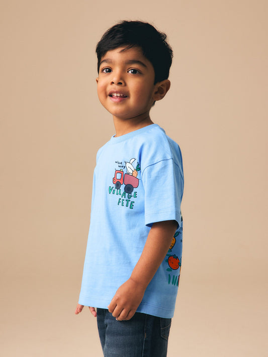Blue Village Fete Short Sleeve Back Print T-Shirt (3mths-7yrs) image 2
