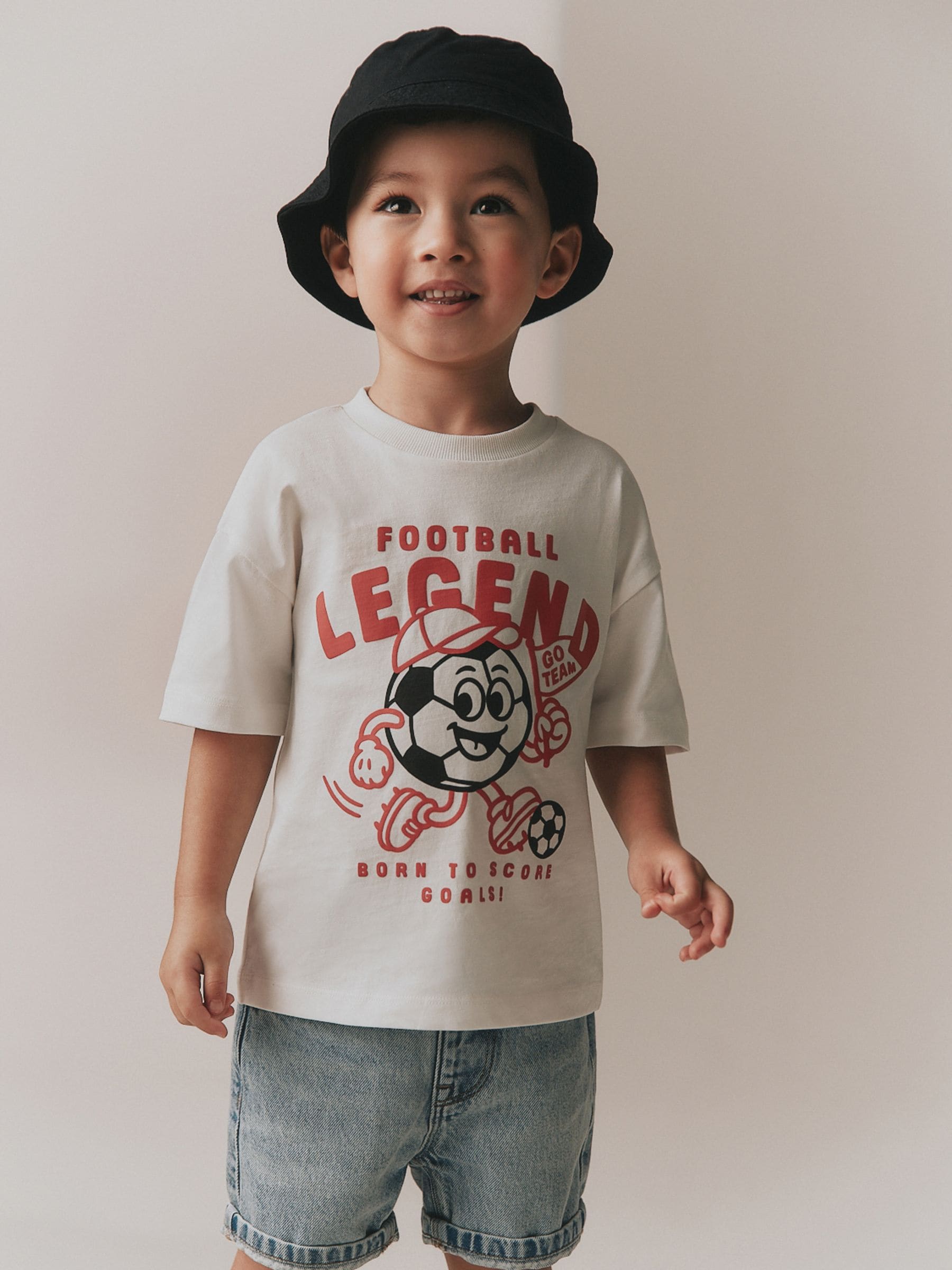 White Short Sleeve Football Slogan T-Shirt (3mths-7yrs) image 3