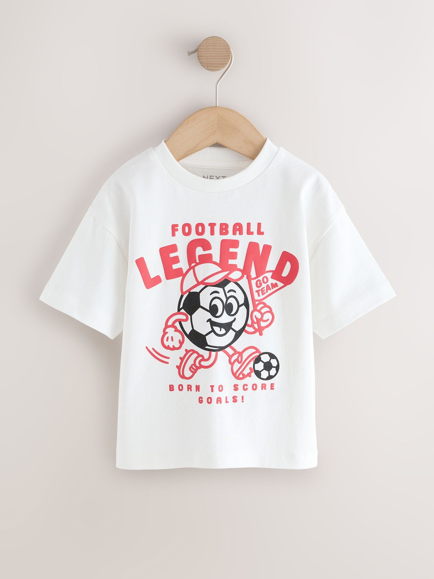 White Short Sleeve Football Slogan T-Shirt (3mths-7yrs) image 4