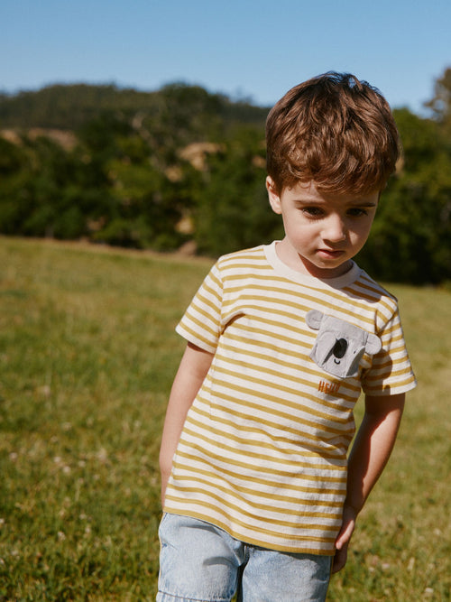 Yellow Stripe Koala Bear Short Sleeve Interactive T-Shirt (3mths-7yrs) image 1