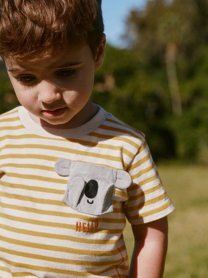 Yellow Stripe Koala Bear Short Sleeve Interactive T-Shirt (3mths-7yrs) image 3