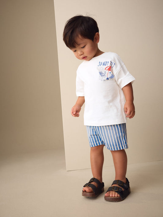 White Beach Short Sleeve Back Print T-Shirt (3mths-7yrs) image 2