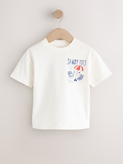 White Beach Short Sleeve Back Print T-Shirt (3mths-7yrs) image 4