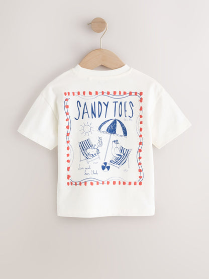 White Beach Short Sleeve Back Print T-Shirt (3mths-7yrs) image 5