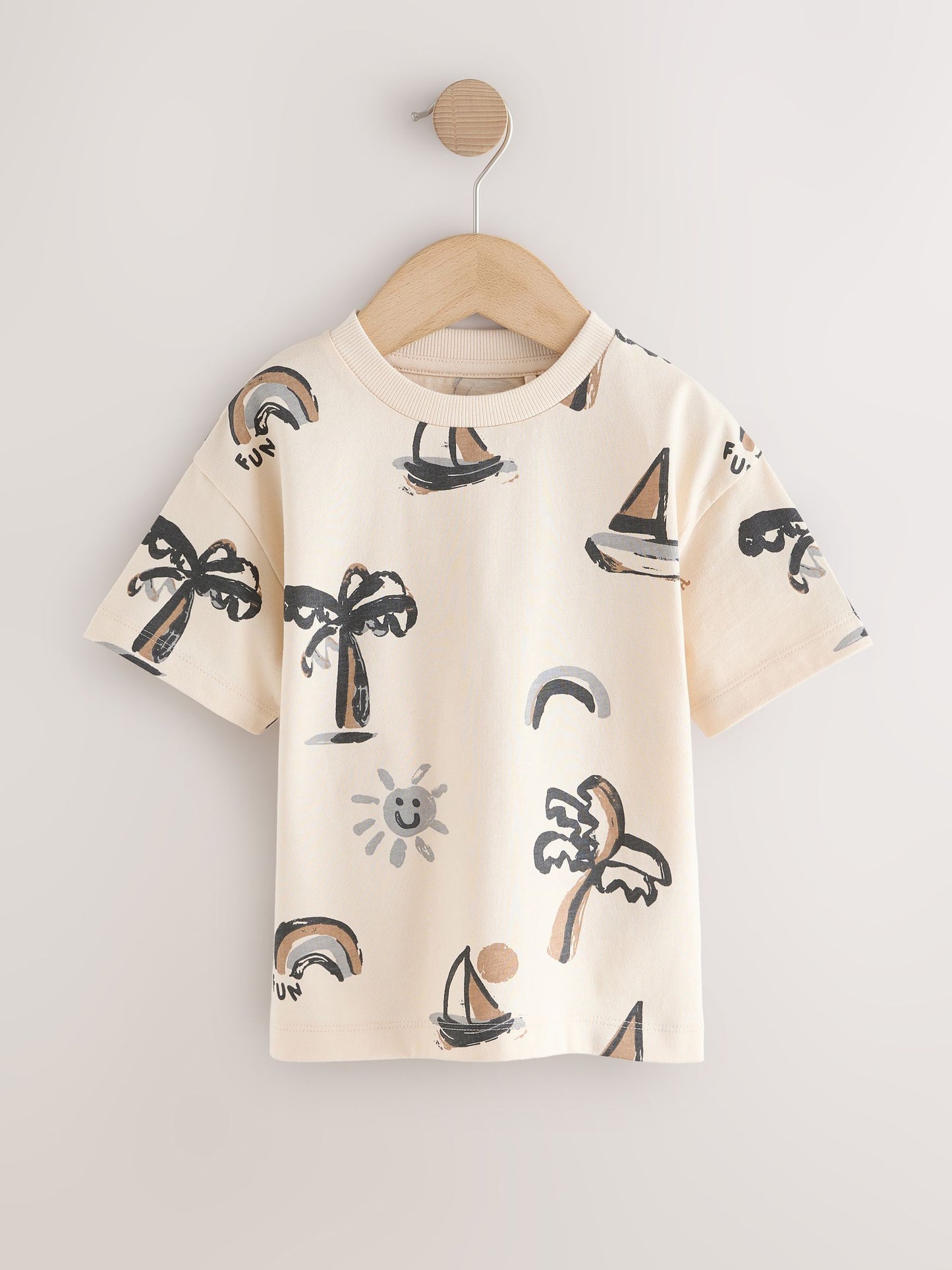 White Palm and Sun Short Sleeve All-Over Print T-Shirt (3 Month-7 Years) (3mths-7yrs) image 4