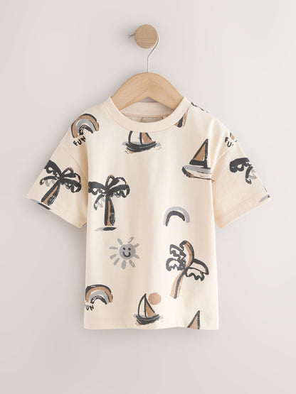 White Palm and Sun Short Sleeve All-Over Print T-Shirt (3 Month-7 Years) (3mths-7yrs) image 4