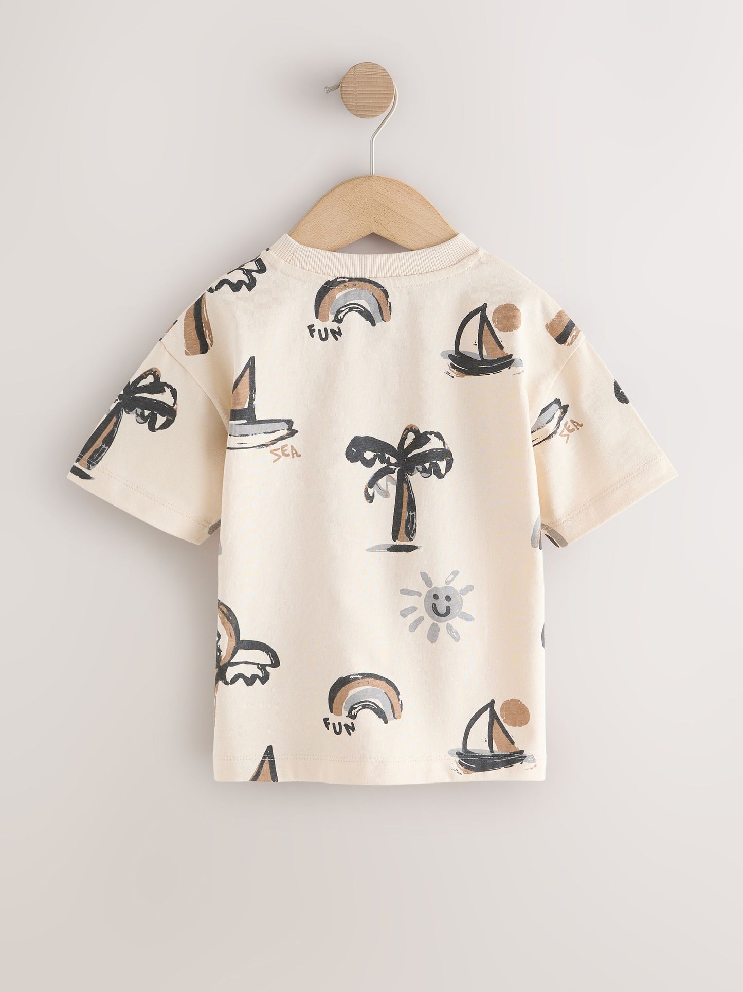 White Palm and Sun Short Sleeve All-Over Print T-Shirt (3 Month-7 Years) (3mths-7yrs) image 5