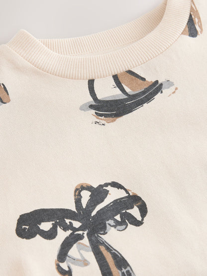 White Palm and Sun Short Sleeve All-Over Print T-Shirt (3 Month-7 Years) (3mths-7yrs) image 6