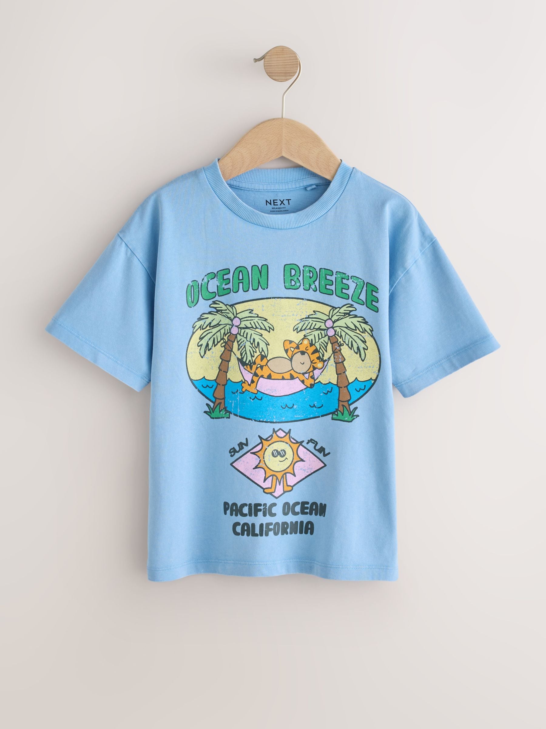 Washed Blue Ocean Breeze Short Sleeve Graphic T-Shirt (3mths-7yrs) image 1