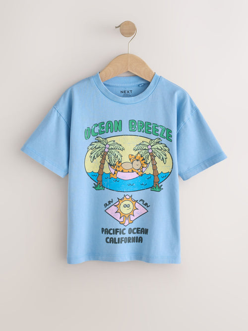 Washed Blue Ocean Breeze Short Sleeve Graphic T-Shirt (3mths-7yrs) image 1