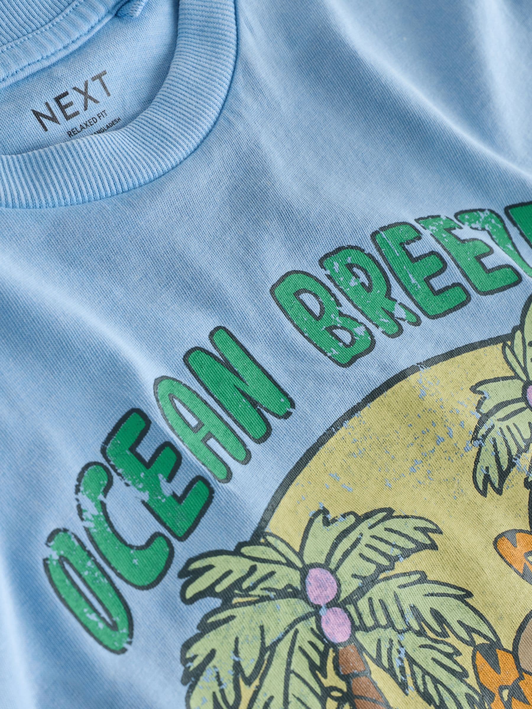 Washed Blue Ocean Breeze Short Sleeve Graphic T-Shirt (3mths-7yrs) image 3