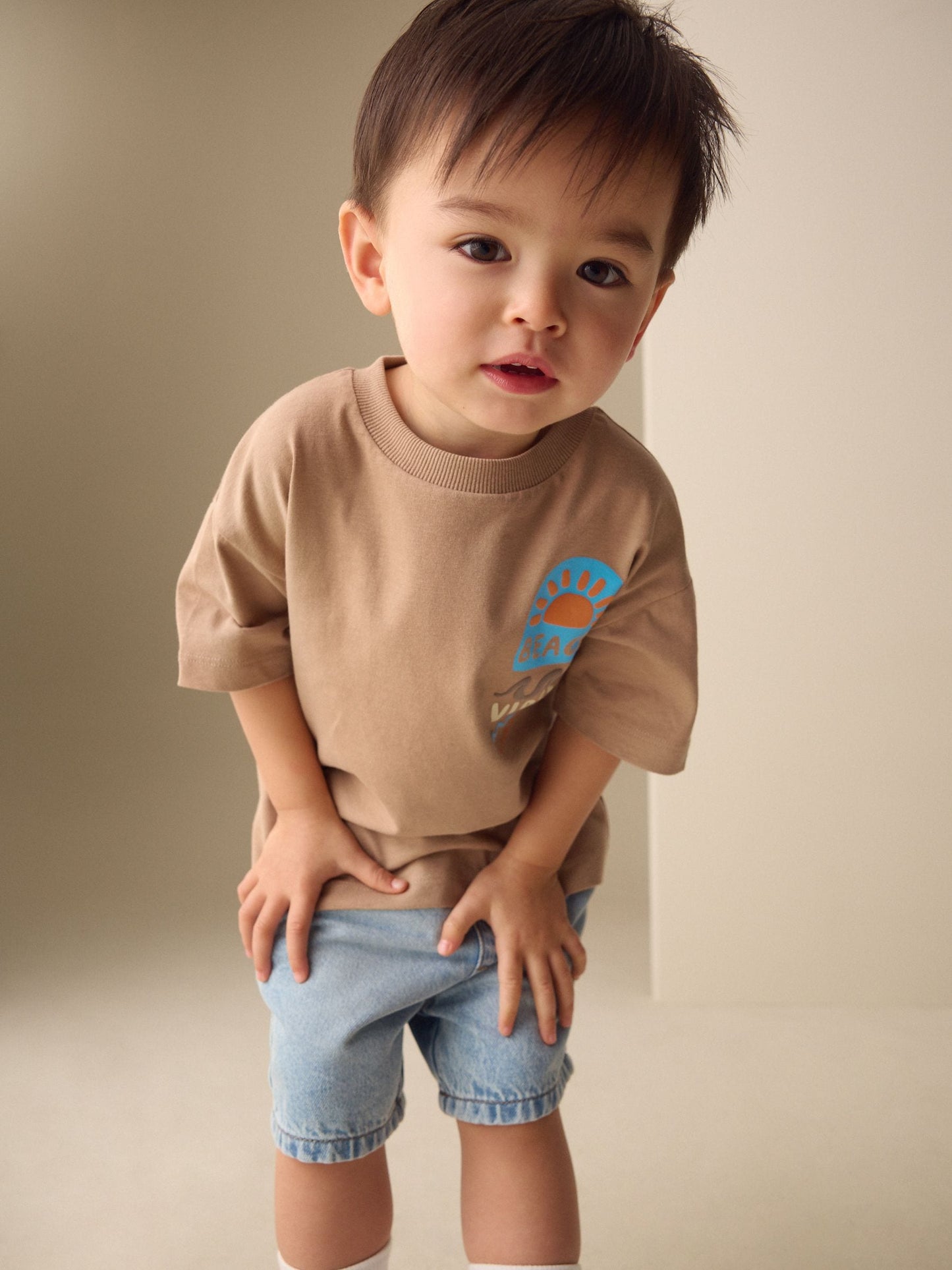 Brown Beach Vibes Short Sleeve Back Print T-Shirt (3mths-7yrs) image 3