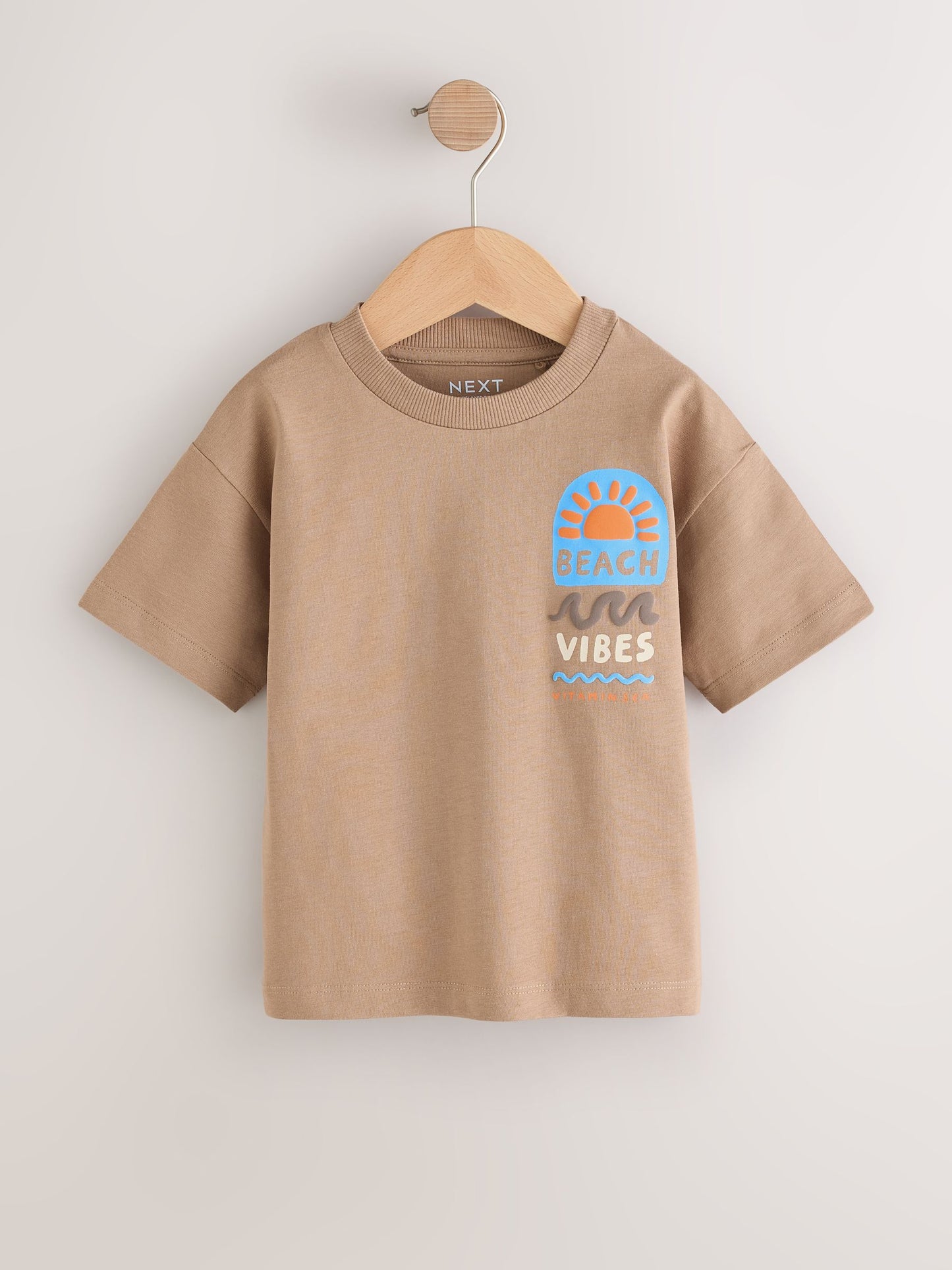 Brown Beach Vibes Short Sleeve Back Print T-Shirt (3mths-7yrs) image 4