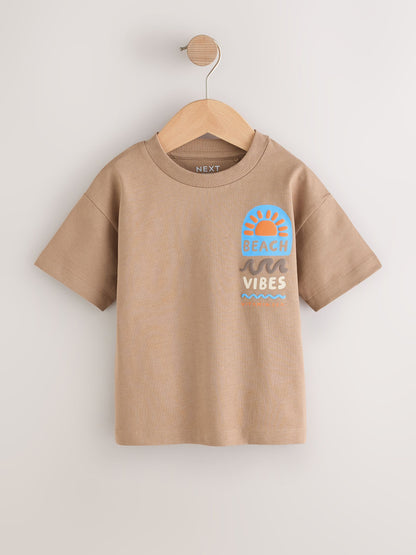 Brown Beach Vibes Short Sleeve Back Print T-Shirt (3mths-7yrs) image 4