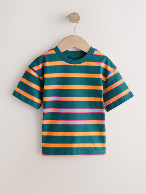 Green/Orange Short Sleeve Stripe T-Shirt (3mths-7yrs) (3mths-7yrs) image 1