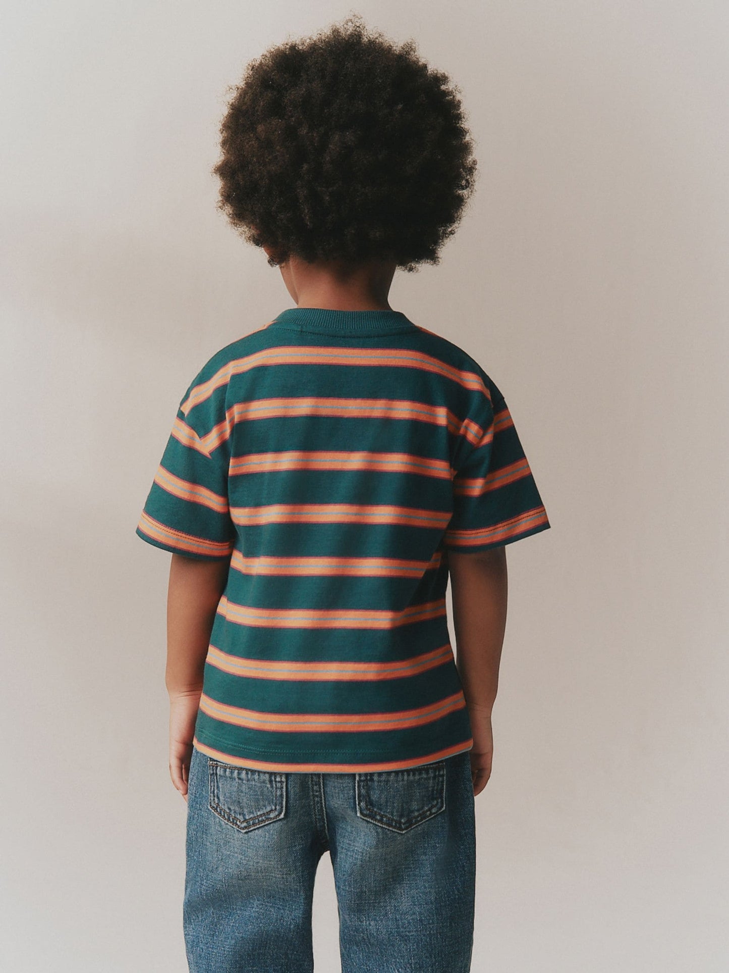 Green/Orange Short Sleeve Stripe T-Shirt (3mths-7yrs) (3mths-7yrs) image 4
