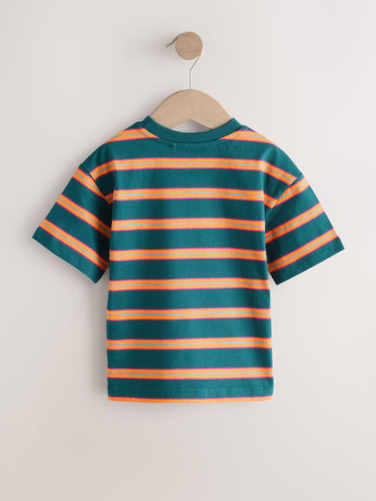 Green/Orange Short Sleeve Stripe T-Shirt (3mths-7yrs) (3mths-7yrs) image 5